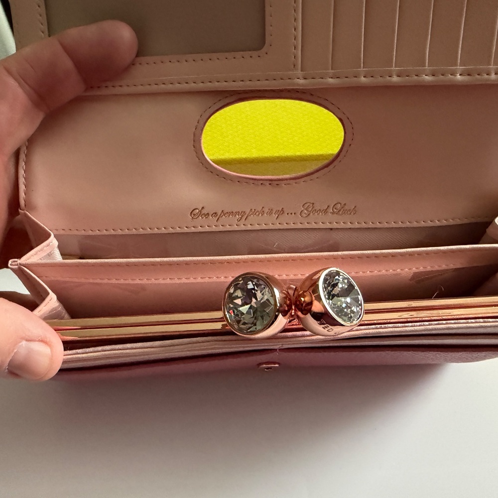 Ted Baker Large Leather Wallet with Bobble Clasp - Picture 6 of 8